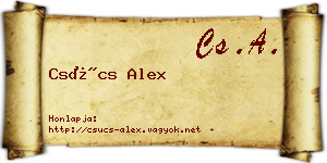 Csúcs Alex névjegykártya