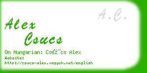 alex csucs business card